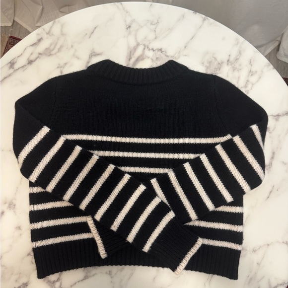 La Ligne Black and White Mini Marin Crew Neck Sweater - Picture 3 of 3